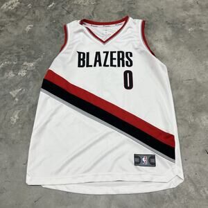 Portland Trail Blazers Damian Lillard #0 Jersey Size Youth Large White